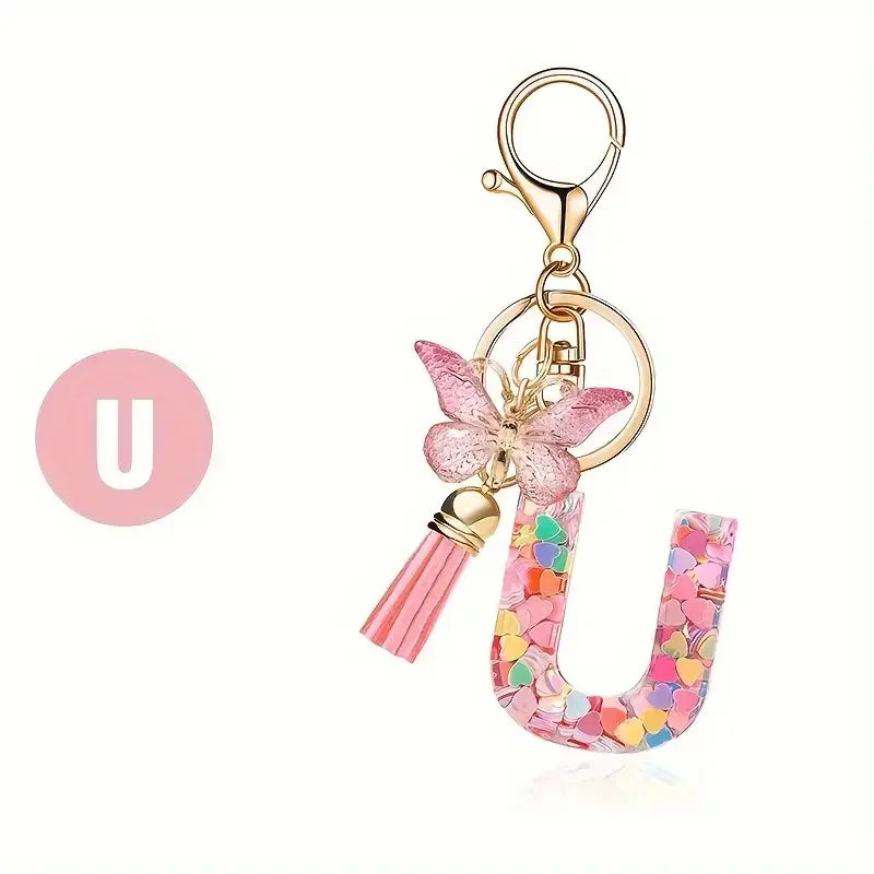 A-Z Initial Letter Keychain — Metal Name Key Ring