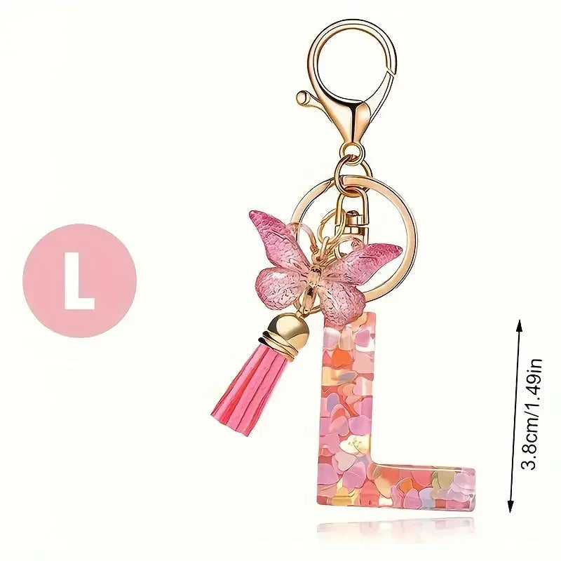 A-Z Initial Letter Keychain — Metal Name Key Ring