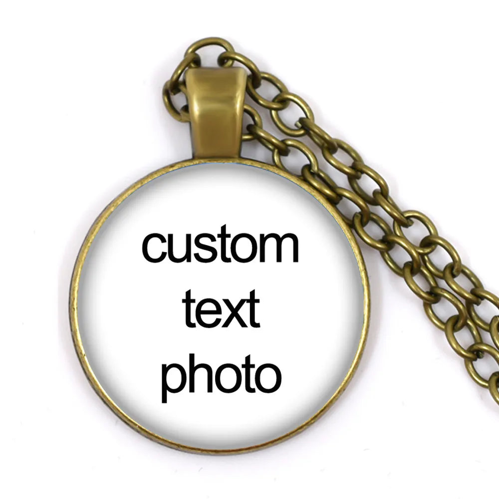 Custom Photo Crystal Angel Wing Pendant Necklace