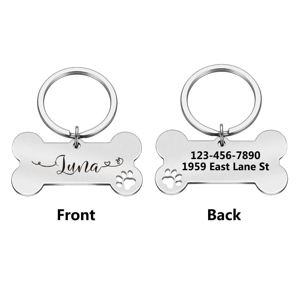 Custom Text Personalized Dog Tag Name Collar