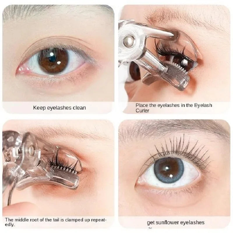 Dual-Type Eyelash Curler with Comb — Waterproof Long-Lasting Natural Curl