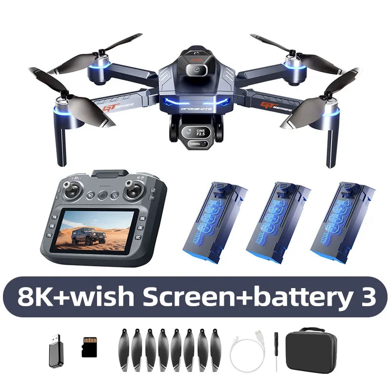 Lenovo GT8 Drone 8K Professional 4K HD Camera 5G Brushless Motor Aerial Photography Optical Flow with screen RC Quadcopter toy