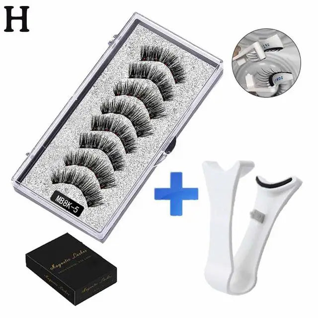 3D Natural Magnetic Eyelashes — 5-Magnet Handmade Reusable Set