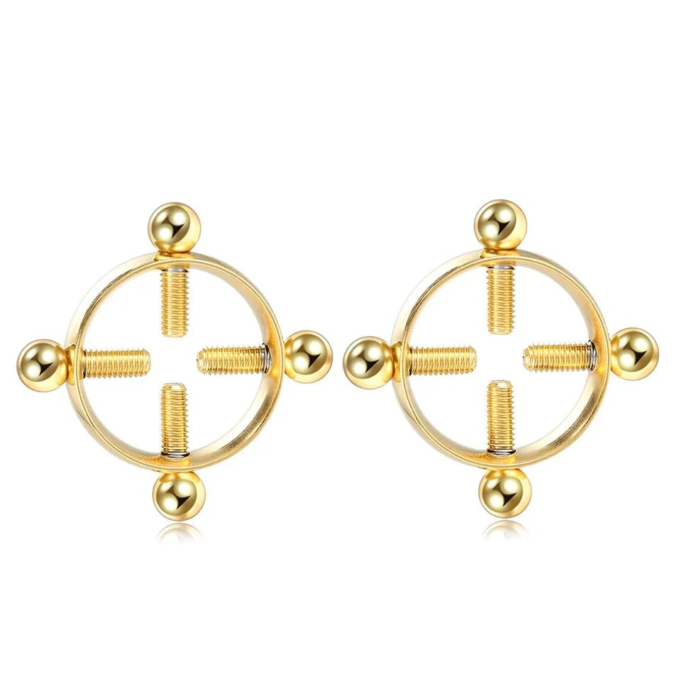 Steel Screw Faux Nipple Clip Rings — Non-Piercing