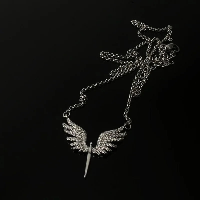 Crystal Angel Wings Clavicle Chain Necklace