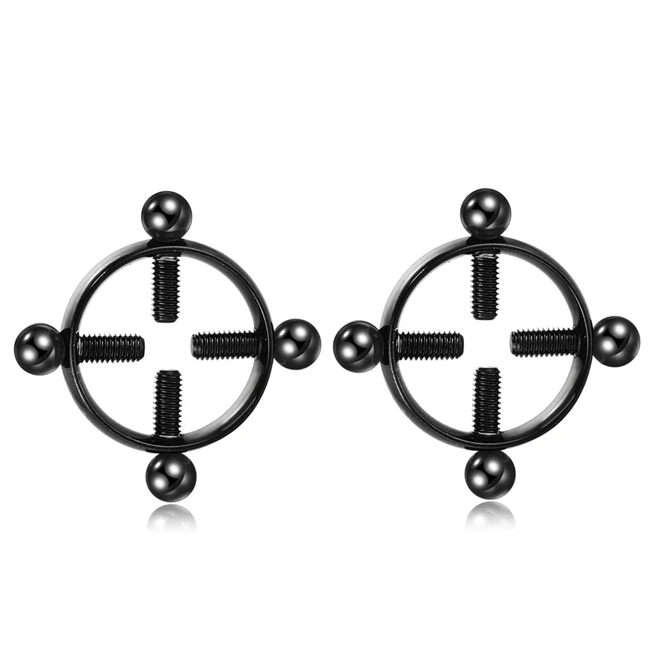 Steel Screw Faux Nipple Clip Rings — Non-Piercing