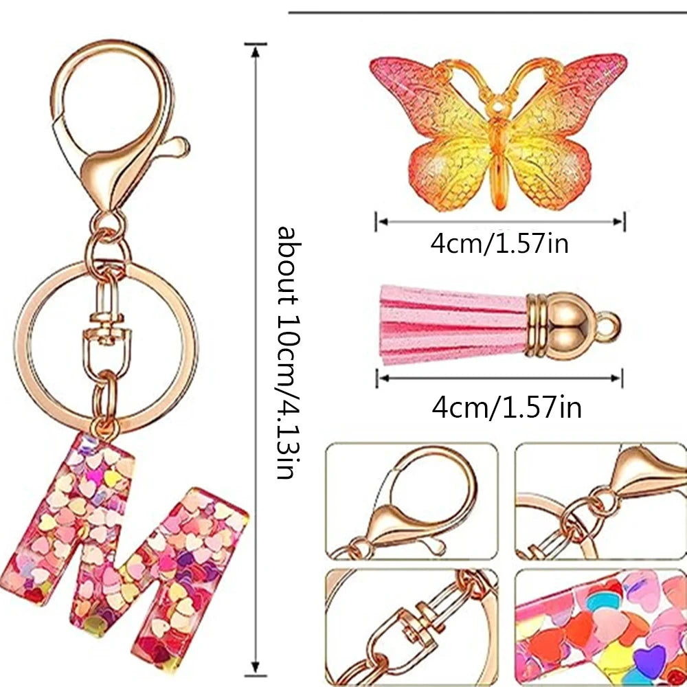 A-Z Initial Letter Keychain — Metal Name Key Ring