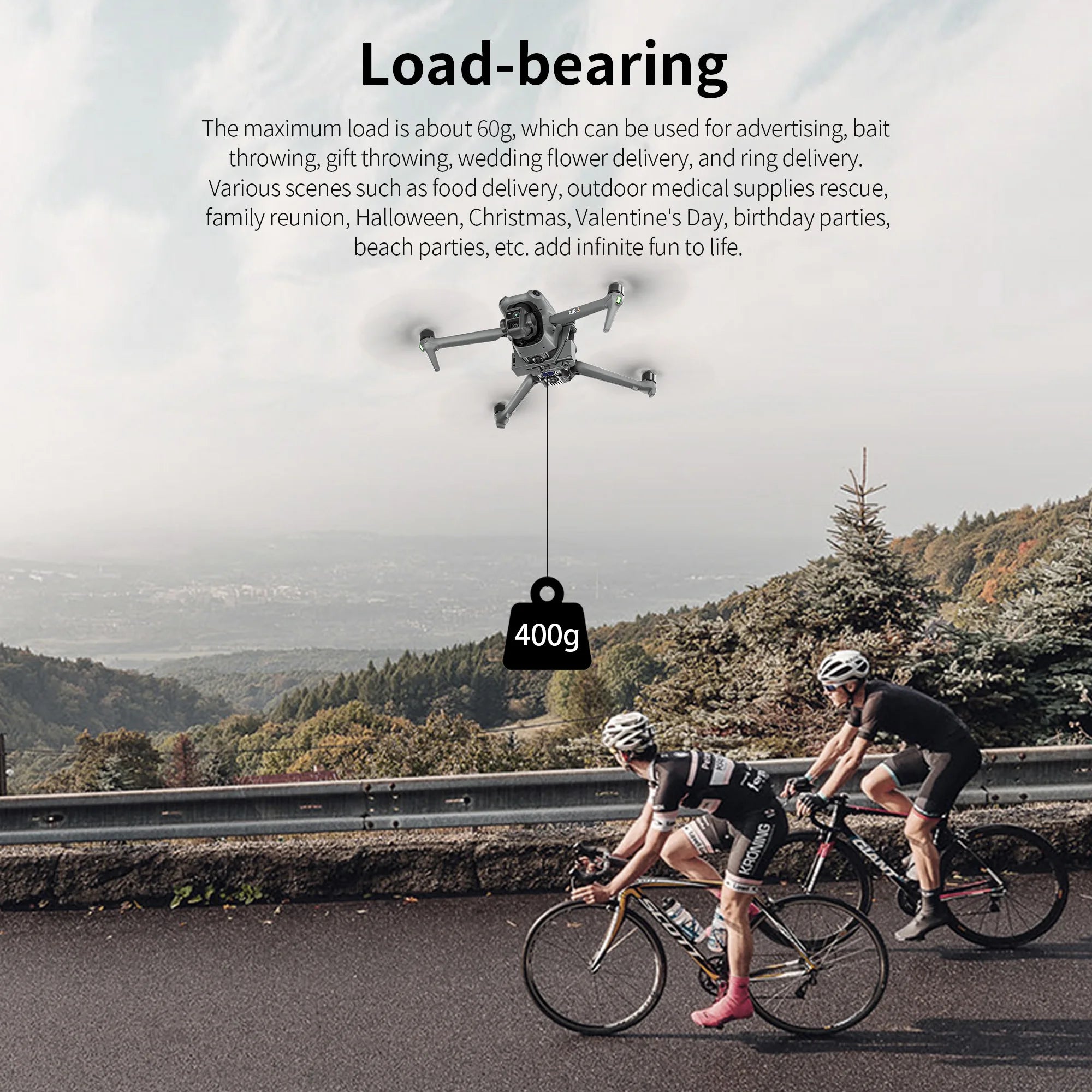12KM Airdrop System for DJI Air 3S — Payload Dropper for Mini 4 Pro & More