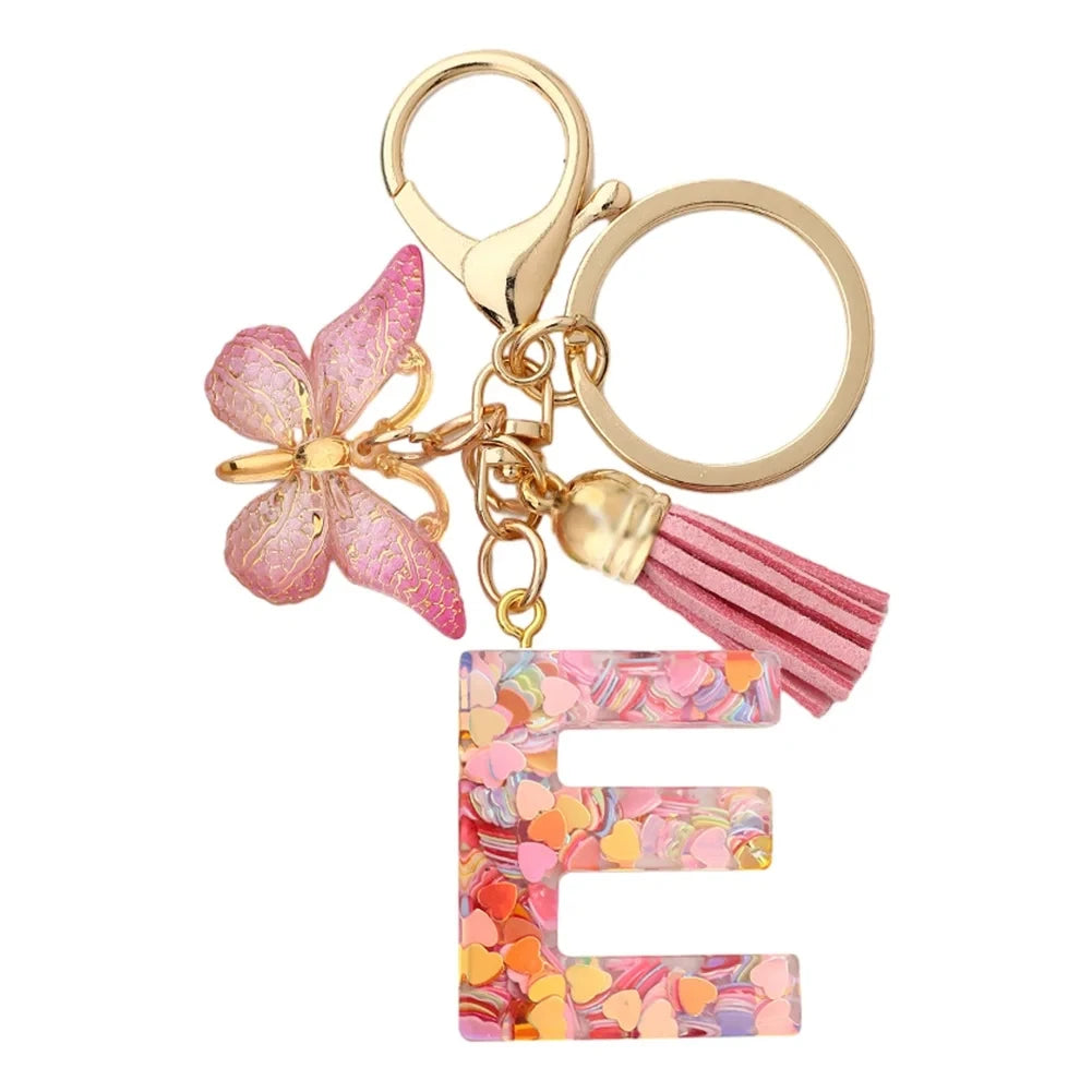 A-Z Initial Letter Keychain — Metal Name Key Ring