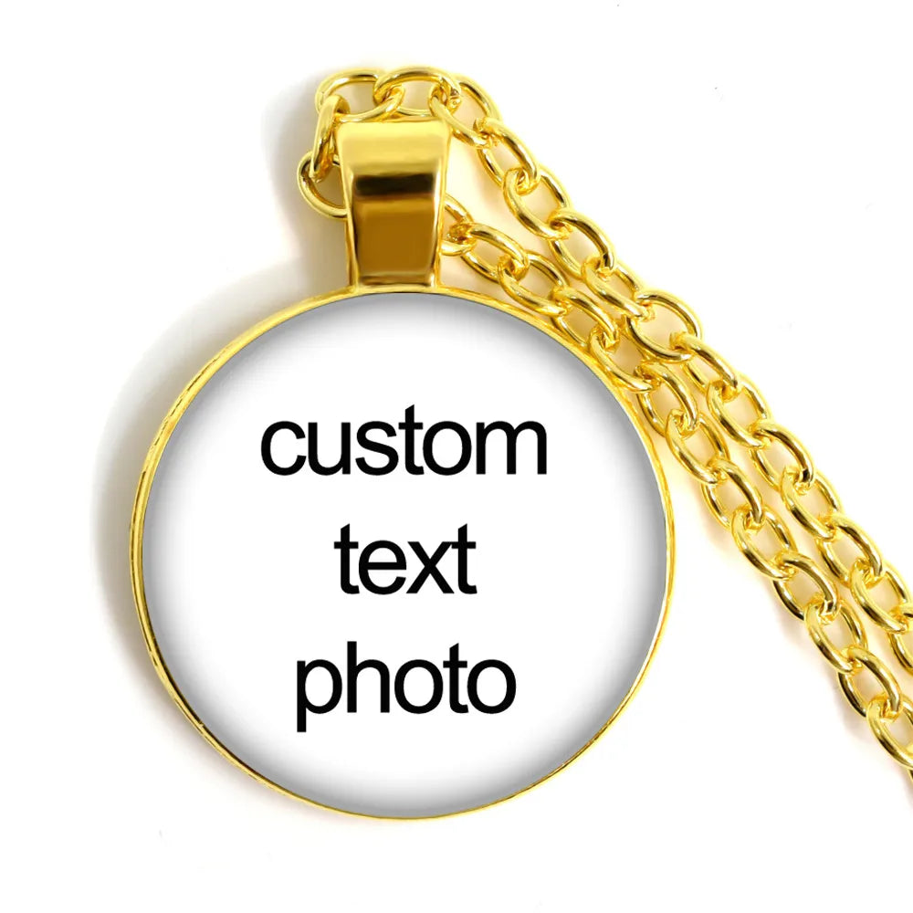 Custom Photo Crystal Angel Wing Pendant Necklace