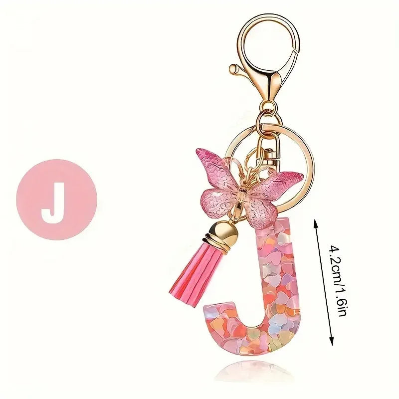 A-Z Initial Letter Keychain — Metal Name Key Ring