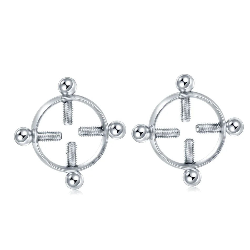 Steel Screw Faux Nipple Clip Rings — Non-Piercing