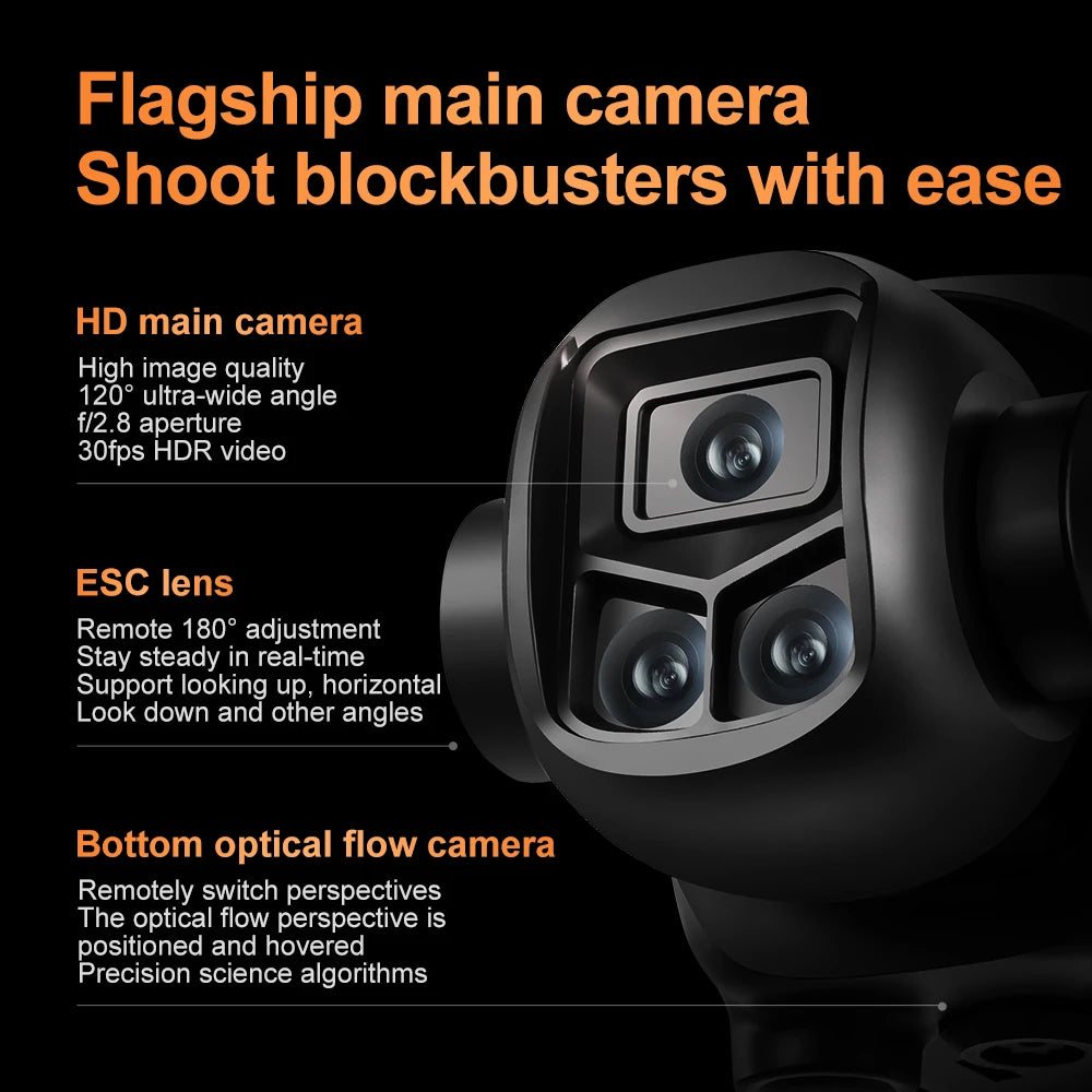 Lenovo V988 Drone 4K HD Camera 360°Obstacle Avoidance Brushless 5G WIFI FPV GPS Quadcopter FPV RC Dron Toy with Big Screen