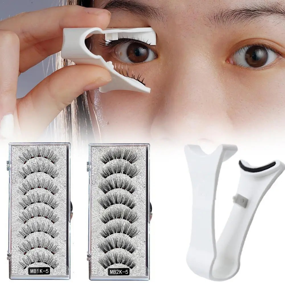 3D Natural Magnetic Eyelashes — 5-Magnet Handmade Reusable Set