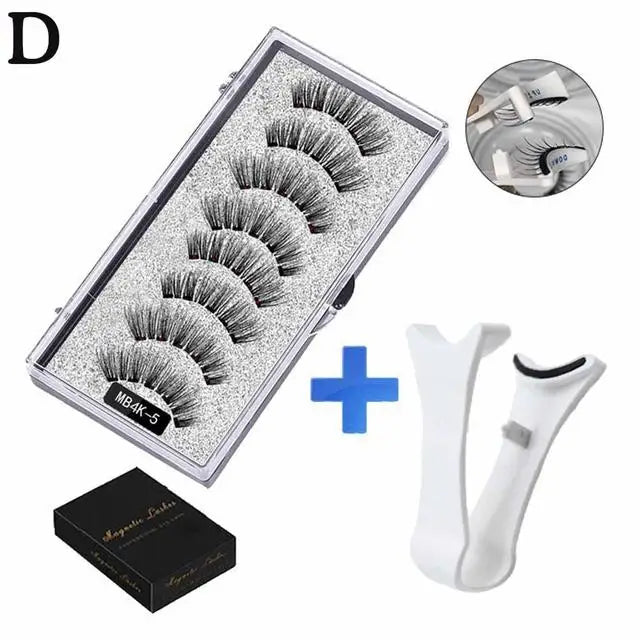 3D Natural Magnetic Eyelashes — 5-Magnet Handmade Reusable Set
