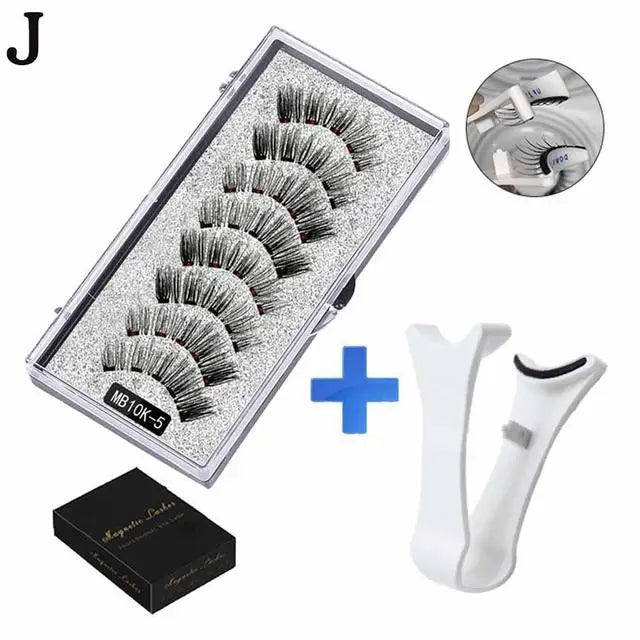 3D Natural Magnetic Eyelashes — 5-Magnet Handmade Reusable Set