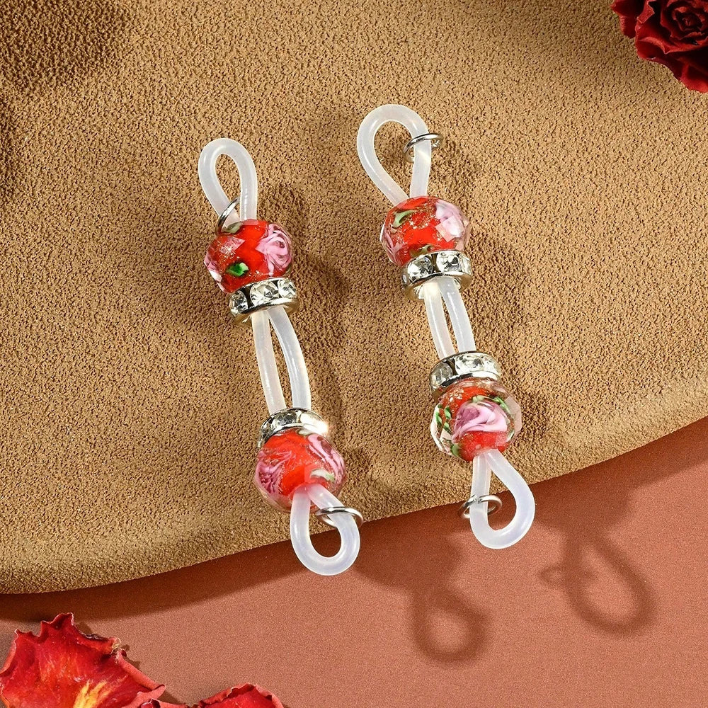 Glitter Bead Non-Pierce Faux Nipple Barbells