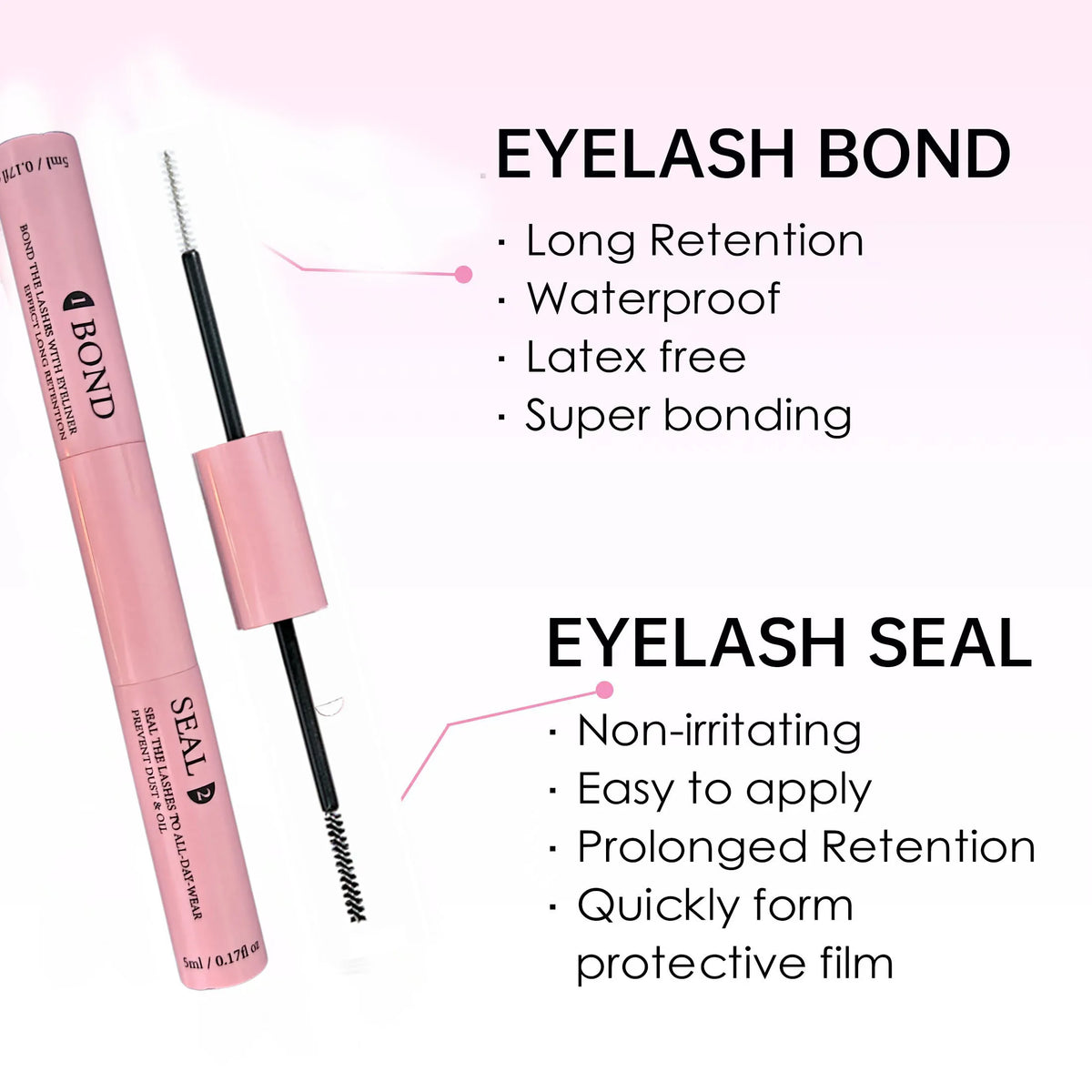 Lash Bond & Seal Kit — 10ml Glue + 5ml Remover + Tweezers