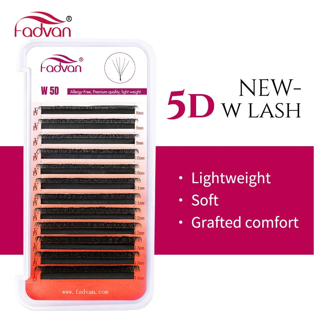 FADVAN 5D-W Premade Volume Fan Lash Extensions — 0.07mm D Curl
