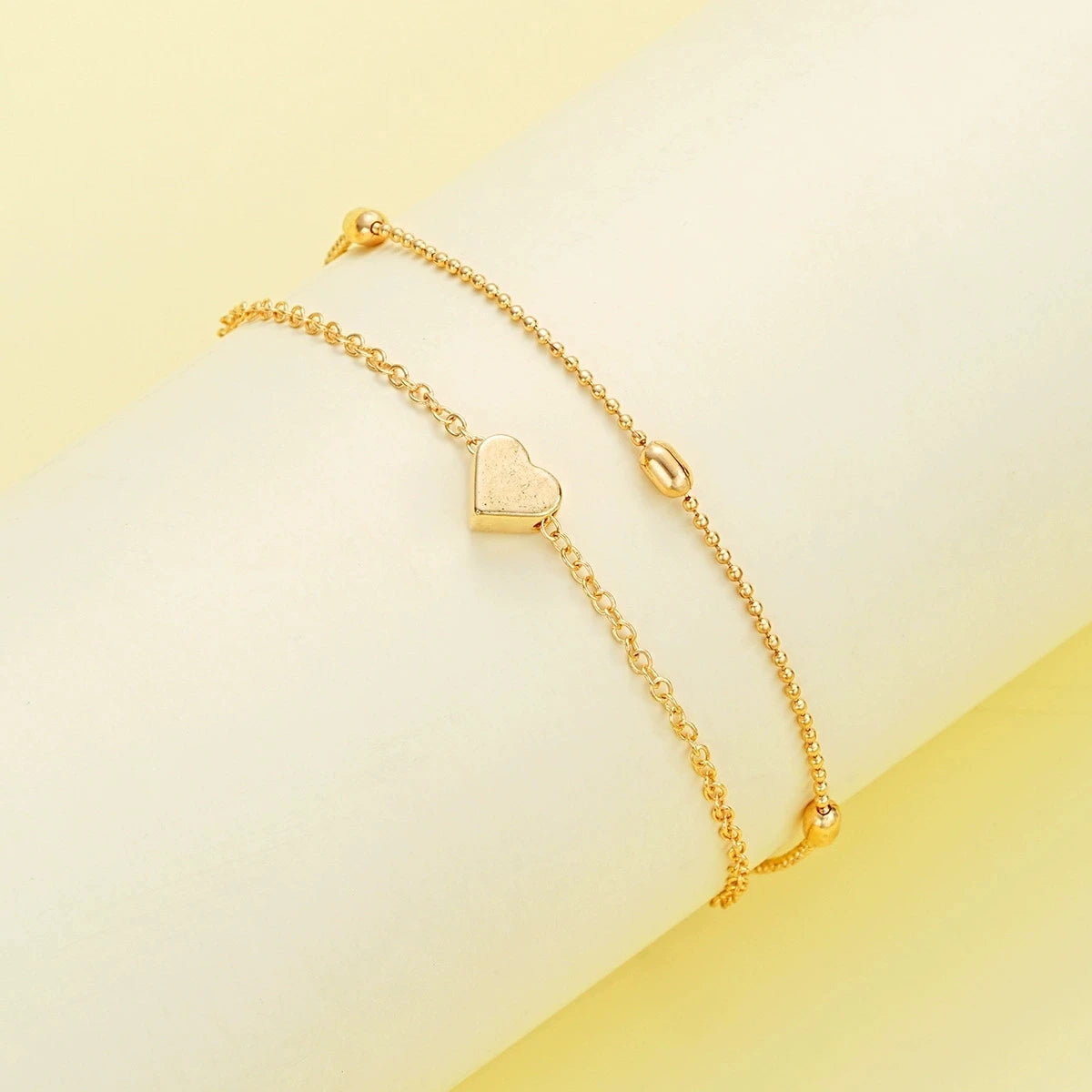 Pearl Heart Necklace & Bracelet Jewelry Set