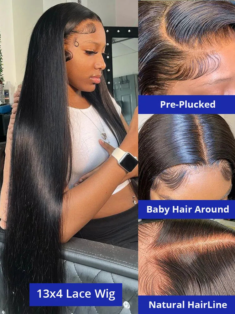 Bone Straight Human Hair Lace Front Wig — 13x4 & 13x6 HD Lace