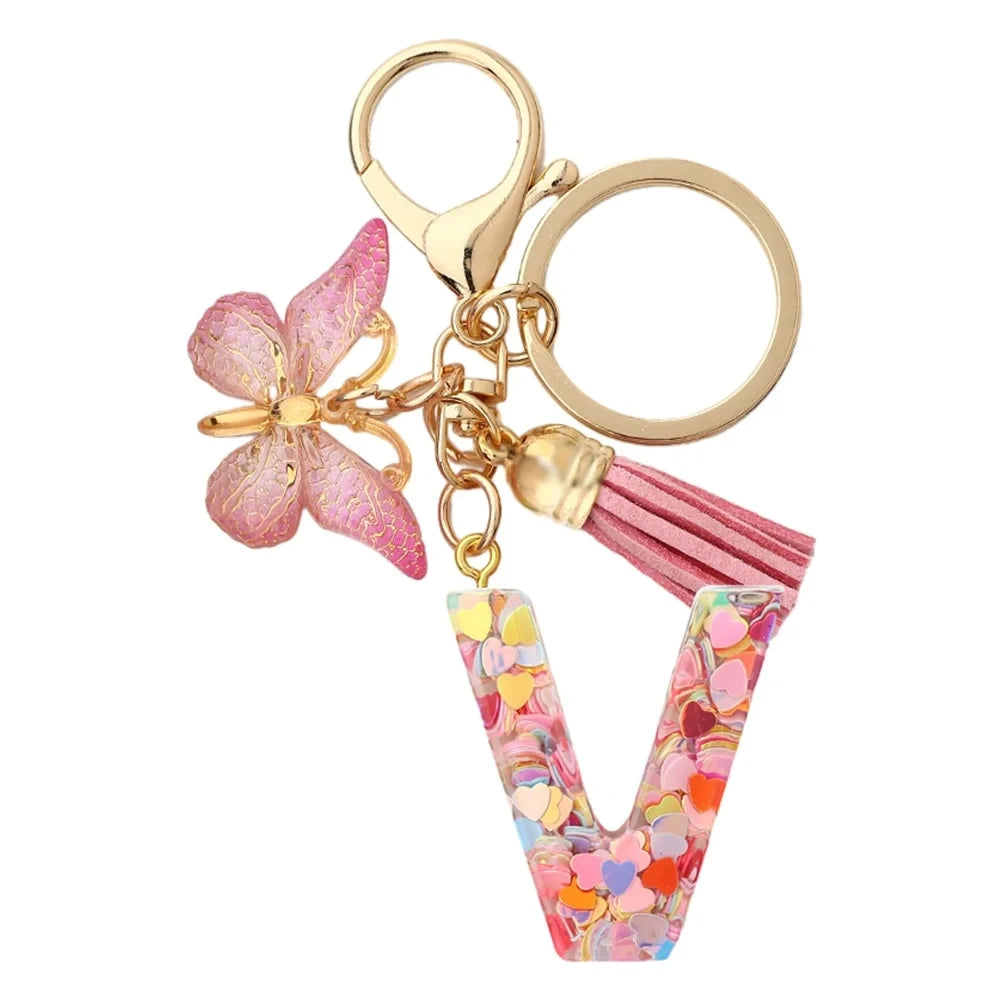 A-Z Initial Letter Keychain — Metal Name Key Ring