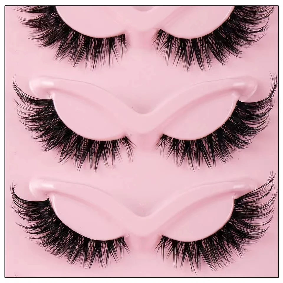 Cat Eye Strip Lashes — 5 Pairs Dramatic Volume Faux Lashes