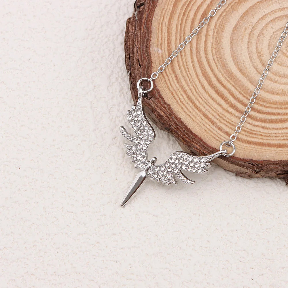 Crystal Angel Wings Clavicle Chain Necklace