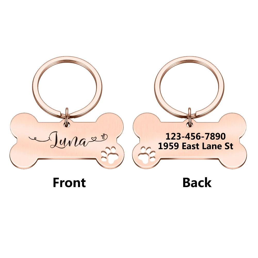 Custom Text Personalized Dog Tag Name Collar