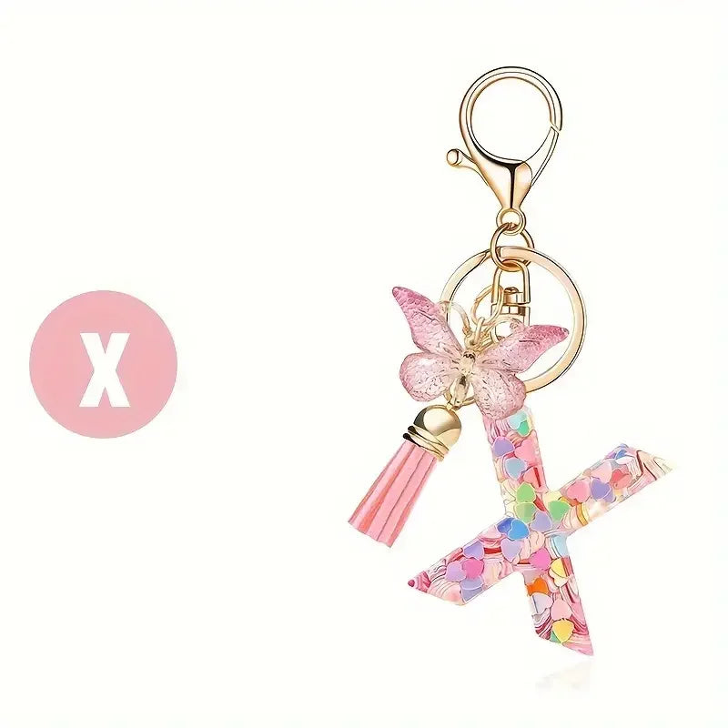 A-Z Initial Letter Keychain — Metal Name Key Ring