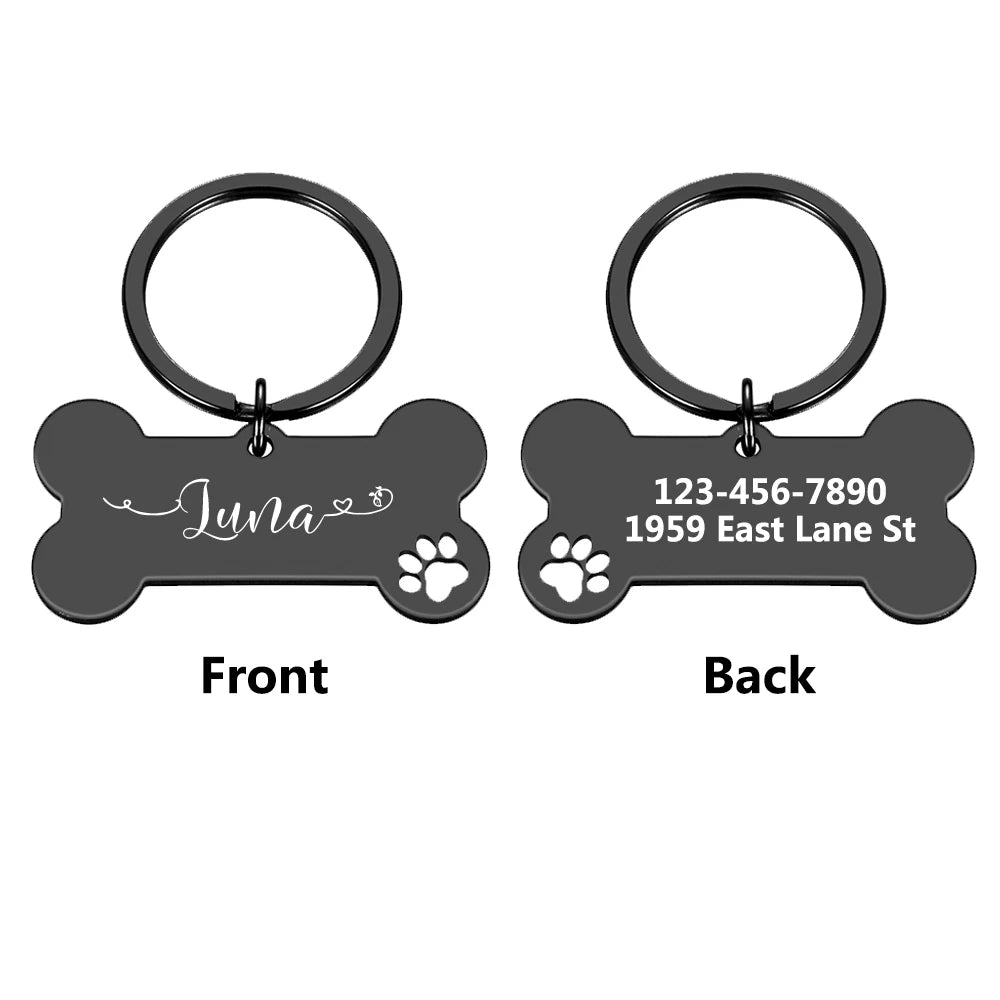 Custom Text Personalized Dog Tag Name Collar