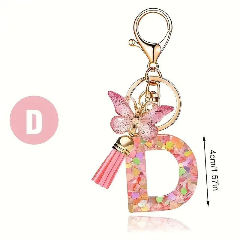A-Z Initial Letter Keychain — Metal Name Key Ring