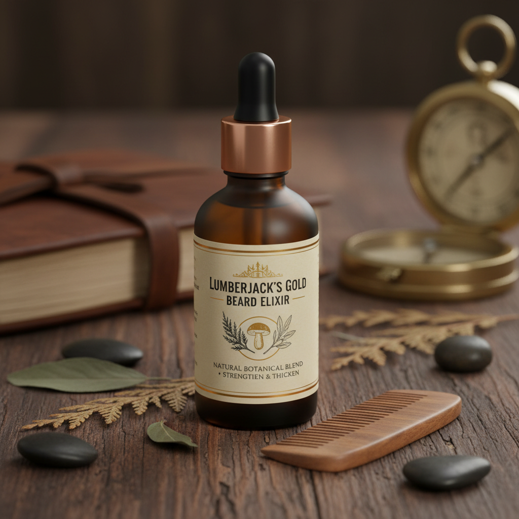 Premium beard growth and thickening oil dropper bottle with natural botanical ingredients